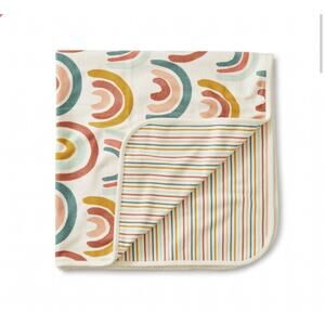 NEW Tea Collection Reversible Rainbow Stripes Blanket